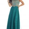 May Queen - Elegant Beaded Bateau Neck A-Line Evening Dress