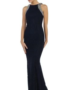 May Queen - Elegant Sleeveless Rhinestone Lace Prom Dress