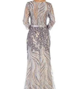 May Queen - Embellished Bateau Sheath Evening Dress RQ7686 - 1 Pc Silver/Multi In Size 3XL Available Formal Gowns 17 May Queen - Embellished Bateau Sheath Evening Dress RQ7686 - 1 Pc Silver/Multi In Size 3XL Available Formal Gowns