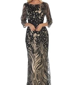 May Queen - Embellished Bateau Sheath Evening Dress RQ7686 - 1 Pc Silver/Multi In Size 3XL Available Formal Gowns