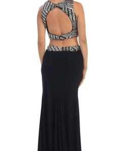 May Queen - Embellished Crop Top Two-Piece Jersey Prom Dress Formal Gowns 10 May Queen - Embellished Crop Top Two-Piece Jersey Prom Dress Formal Gowns