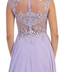 May Queen - Embellished Illusion Bateau A-line Prom Dress
