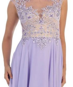 May Queen - Embellished Illusion Bateau A-line Prom Dress