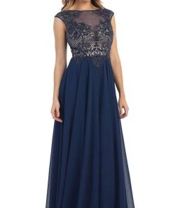 May Queen - Embellished Illusion Bateau A-line Prom Dress
