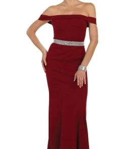 Formal Gowns May Queen - Embellished Off-Shoulder Sheath Homecoming Dress