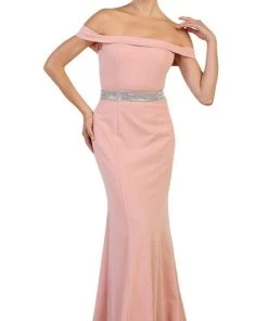 Formal Gowns May Queen - Embellished Off-Shoulder Sheath Homecoming Dress