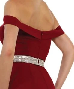 Formal Gowns May Queen - Embellished Off-Shoulder Sheath Homecoming Dress