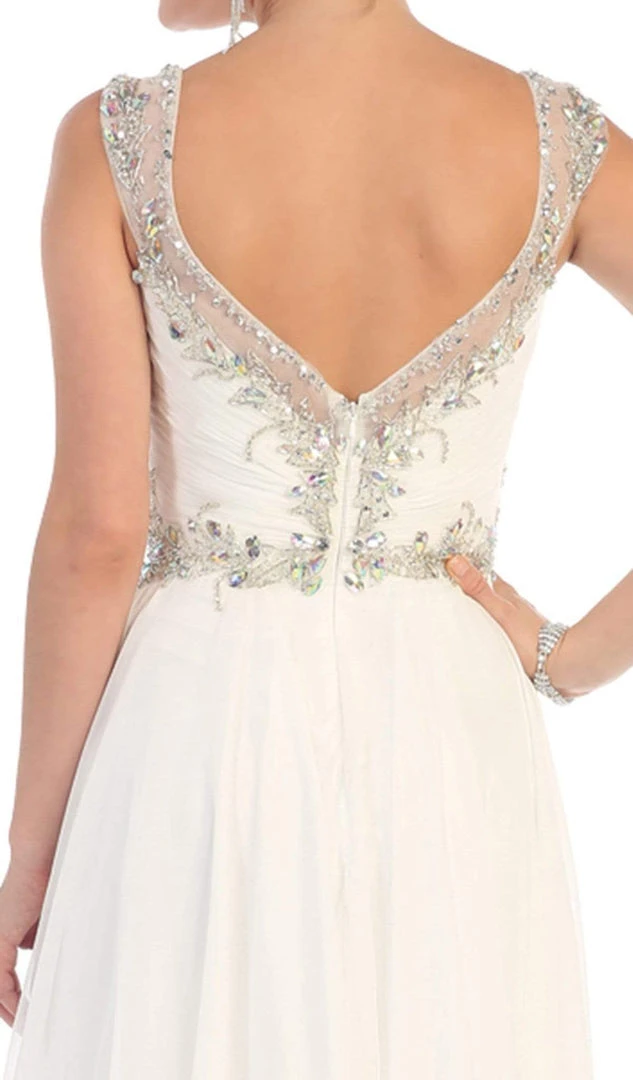 Formal Gowns May Queen - Embellished V-neck A-line Prom Dress 7 Formal Gowns May Queen - Embellished V-neck A-line Prom Dress