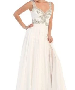 Formal Gowns May Queen - Embellished V-neck A-line Prom Dress 12 Formal Gowns May Queen - Embellished V-neck A-line Prom Dress