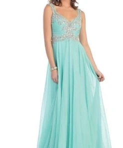 Formal Gowns May Queen - Embellished V-neck A-line Prom Dress 15 Formal Gowns May Queen - Embellished V-neck A-line Prom Dress