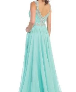 Formal Gowns May Queen - Embellished V-neck A-line Prom Dress 16 Formal Gowns May Queen - Embellished V-neck A-line Prom Dress