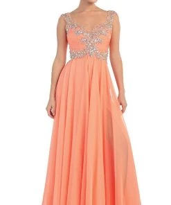 Formal Gowns May Queen - Embellished V-neck A-line Prom Dress 17 Formal Gowns May Queen - Embellished V-neck A-line Prom Dress