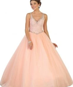 Formal Gowns May Queen - Embellished V-neck Evening Gown 12 Formal Gowns May Queen - Embellished V-neck Evening Gown