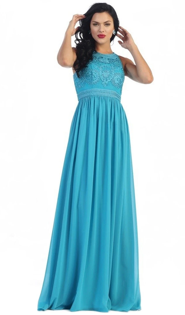 May Queen - Embroidered Jewel A-line Evening Dress Formal Gowns 10 May Queen - Embroidered Jewel A-line Evening Dress Formal Gowns