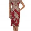 Cocktail Dresses May Queen - Embroidered Short Sleeve Column Formal Dress