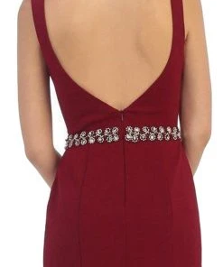 May Queen - Fitted Plunging Seamed Prom Dress
