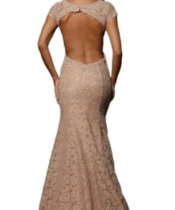 May Queen - Floral Fitted Cutout Trumpet Evening Dress Formal Gowns 23 May Queen - Floral Fitted Cutout Trumpet Evening Dress Formal Gowns