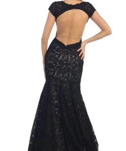 May Queen - Floral Fitted Cutout Trumpet Evening Dress Formal Gowns 16 May Queen - Floral Fitted Cutout Trumpet Evening Dress Formal Gowns