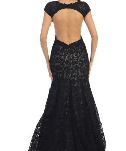 May Queen - Floral Fitted Cutout Trumpet Evening Dress Formal Gowns 18 May Queen - Floral Fitted Cutout Trumpet Evening Dress Formal Gowns