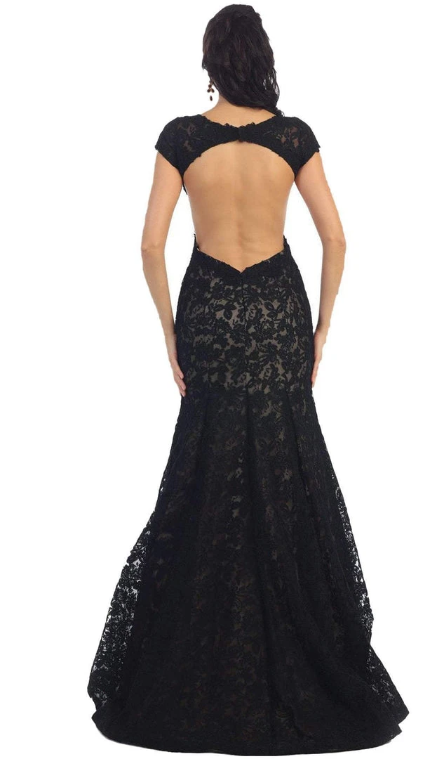 May Queen - Floral Fitted Cutout Trumpet Evening Dress Formal Gowns 7 May Queen - Floral Fitted Cutout Trumpet Evening Dress Formal Gowns