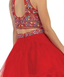 Cocktail Dresses May Queen - Floral Halter A-line Cocktail Dress 16 Cocktail Dresses May Queen - Floral Halter A-line Cocktail Dress