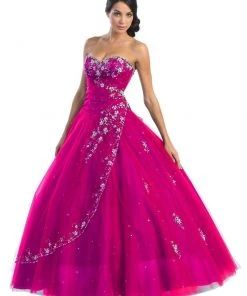 May Queen - Floral Jeweled Sweetheart Formal Ballgown Plus Size Dresses