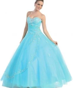 May Queen - Floral Jeweled Sweetheart Formal Ballgown Plus Size Dresses