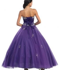 May Queen - Floral Jeweled Sweetheart Formal Ballgown Plus Size Dresses