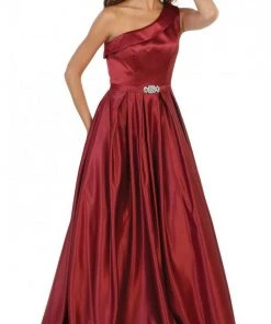 Formal Gowns May Queen - Foldover Asymmetric A-line Evening Dress 16 Formal Gowns May Queen - Foldover Asymmetric A-line Evening Dress