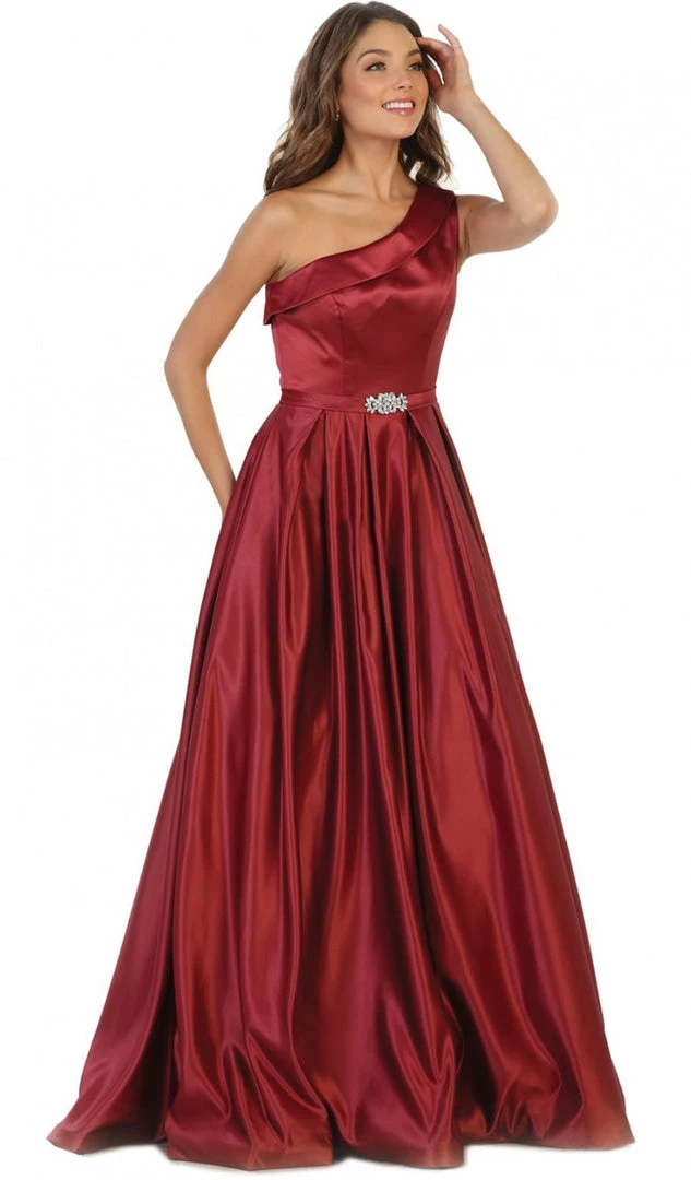 Formal Gowns May Queen - Foldover Asymmetric A-line Evening Dress 7 Formal Gowns May Queen - Foldover Asymmetric A-line Evening Dress