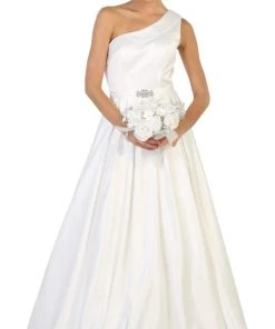 Formal Gowns May Queen - Foldover Asymmetric A-line Evening Dress 14 Formal Gowns May Queen - Foldover Asymmetric A-line Evening Dress