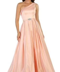Formal Gowns May Queen - Foldover Asymmetric A-line Evening Dress