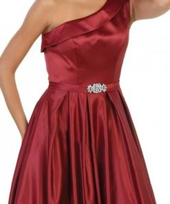 Formal Gowns May Queen - Foldover Asymmetric A-line Evening Dress 17 Formal Gowns May Queen - Foldover Asymmetric A-line Evening Dress