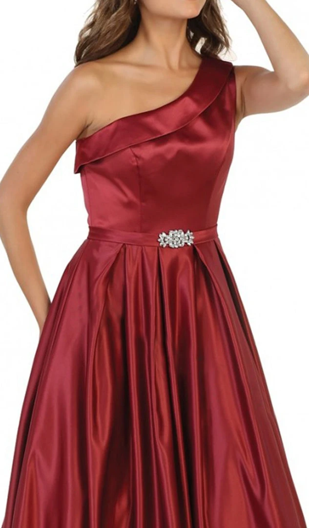 Formal Gowns May Queen - Foldover Asymmetric A-line Evening Dress 8 Formal Gowns May Queen - Foldover Asymmetric A-line Evening Dress