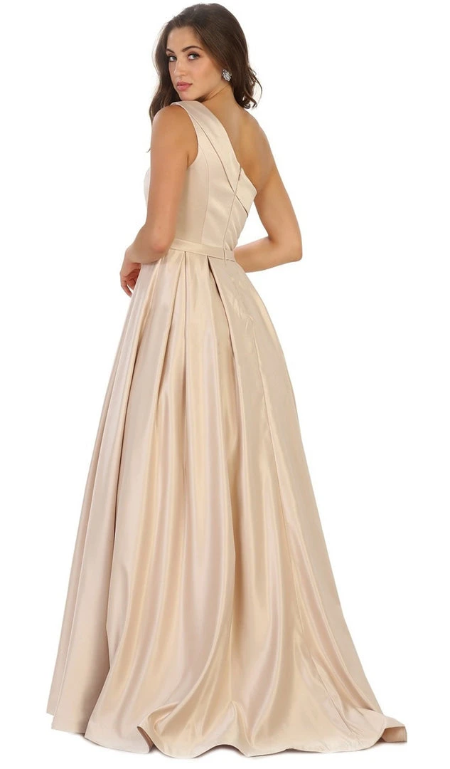 Formal Gowns May Queen - Foldover Asymmetric A-line Evening Dress 12 Formal Gowns May Queen - Foldover Asymmetric A-line Evening Dress