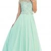 Formal Gowns May Queen - Gorgeous Lace Applique Chiffon Prom Dress