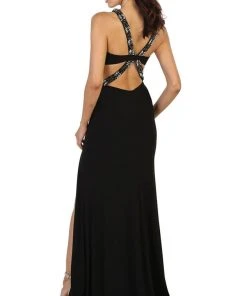 Formal Gowns May Queen - Halter Embellished Cutout Long Prom Gown 10 Formal Gowns May Queen - Halter Embellished Cutout Long Prom Gown