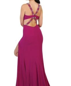 Formal Gowns May Queen - Halter Embellished Cutout Long Prom Gown 9 Formal Gowns May Queen - Halter Embellished Cutout Long Prom Gown