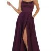 Formal Gowns May Queen - Halter Neck Tie String Back A-Line Satin Gown MQ1642 - 1 Pc Eggplant In Size 4 Available 2 Formal Gowns May Queen - Halter Neck Tie String Back A-Line Satin Gown MQ1642 - 1 Pc Eggplant In Size 4 Available