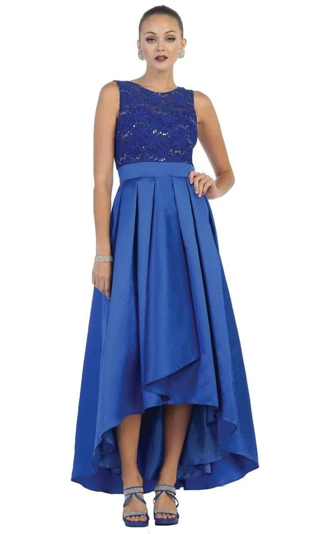 May Queen - High Low Illusion Jewel A-line Evening Dress MQ1411 Formal Gowns 7 May Queen - High Low Illusion Jewel A-line Evening Dress MQ1411 Formal Gowns