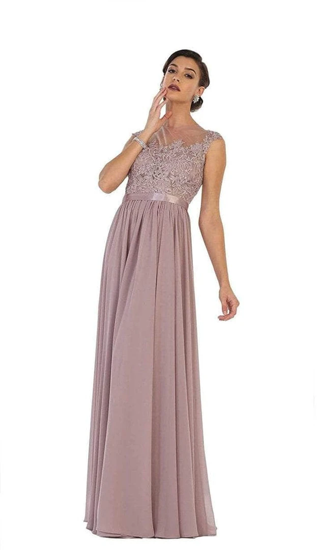 May Queen - Illusion Jewel A-Line Evening Dress Bridesmaid Dresses 3 May Queen - Illusion Jewel A-Line Evening Dress Bridesmaid Dresses
