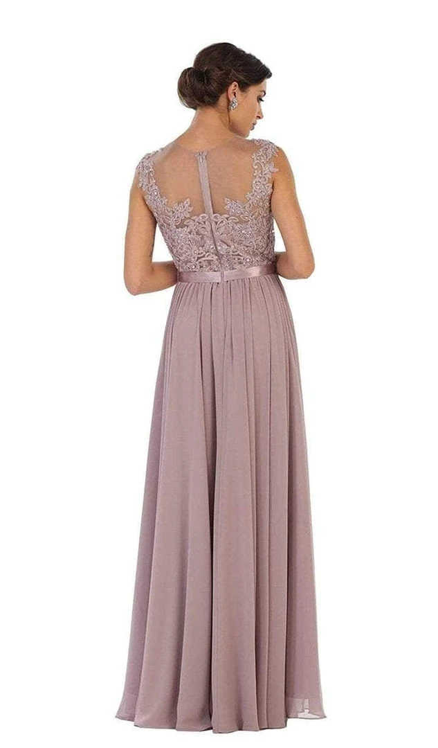 May Queen - Illusion Jewel A-Line Evening Dress Bridesmaid Dresses 4 May Queen - Illusion Jewel A-Line Evening Dress Bridesmaid Dresses