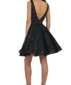 May Queen - Illusion Plunging Sleeveless Cocktail Dress Cocktail Dresses