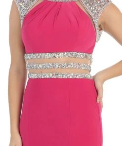 May Queen - Jewel Embellished Sheath Evening Dress Formal Gowns