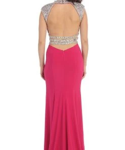 May Queen - Jewel Embellished Sheath Evening Dress Formal Gowns