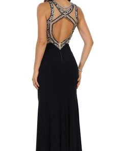 Formal Gowns May Queen - Jewel Embellished Sleeveless Evening Gown 8 Formal Gowns May Queen - Jewel Embellished Sleeveless Evening Gown