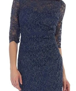 May Queen - Lace Adorned Quarter Sleeve Mermaid Evening Dress 13 May Queen - Lace Adorned Quarter Sleeve Mermaid Evening Dress