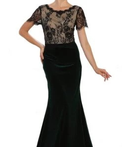 Formal Gowns May Queen - Lace Bateau Sheath Evening Dress