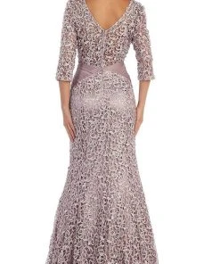 Formal Gowns May Queen - Lace Crisscrossed Shirring Mermaid Evening Gown