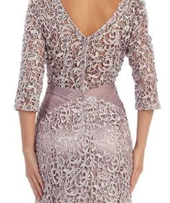 Formal Gowns May Queen - Lace Crisscrossed Shirring Mermaid Evening Gown